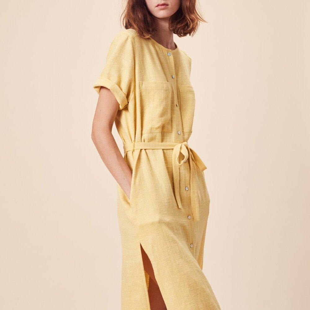 Stil LA Amaya linen dress size in yellow